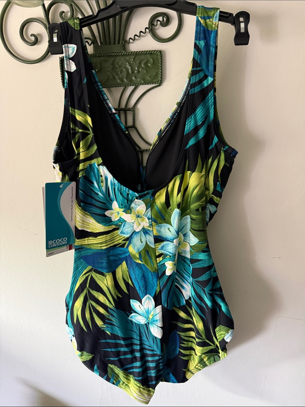 Coco reef Contours Solitaire V-Neck One Piece floral Swimsuit 10/34C NWT $146 - Picture 6 of 9
